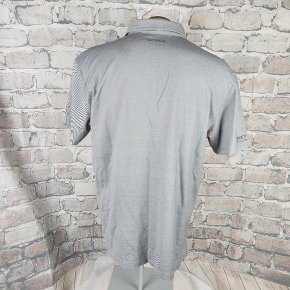 Travis Mathew Golf Polo Striped Gray Heather Measures as XL - Picture 13 of 13